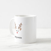 Kute rendierzijde met rode neus koffiemok (Voorkant links)