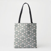 Kute Retro 70's ventilatorvoedingssleuf groen-wit- Tote Bag (Voorkant)