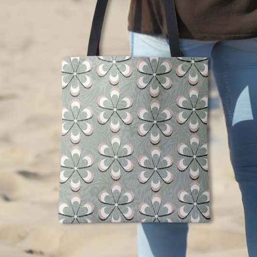 Kute Retro 70's ventilatorvoedingssleuf groen-wit- Tote Bag