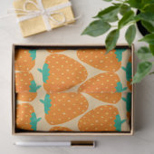 Kute Retro Aardbeien Patroon in Oranje en Groen Tissuepapier (Geschenk)
