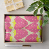 Kute Retro-aardbeienpatroon in helder roze Tissuepapier (Geschenk)