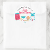 Kute retro bakingrediënten aangepast aan ronde sticker (Tas)