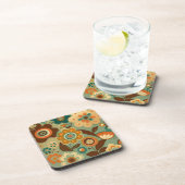 Kute retro- bloemen bier onderzetter (Rechterzijde)