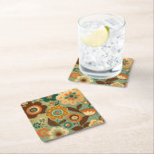 Kute retro- bloemen kartonnen onderzetters (Insitu)