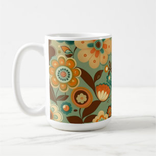Kute retro- bloemen koffiemok