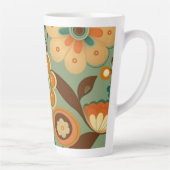 Kute retro- bloemen latte mok (Rechts)