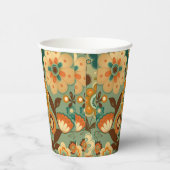 Kute retro- bloemen papieren bekers (Rechts)