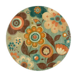 Kute retro- bloemen snijplank