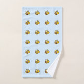Kute Retro Bumble Bees op Light Blue Bad Handdoek (Handdoek)