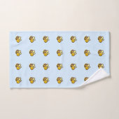 Kute Retro Bumble Bees op Light Blue Bad Handdoek (Handdoek)