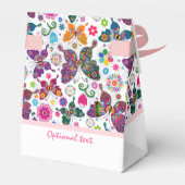 Kute Retro Butterflies- en Flowers-patroon Bedankdoosjes (Achterkant)