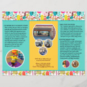 Kute Retro Cartoon Floral Design Flyer Sjabloon (Achterkant)