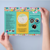 Kute Retro Cartoon Floral Design Flyer Sjabloon (Hand)