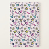 Kute Retro Doodle Heart Star Love Patroon Notitieboek (Achterkant)