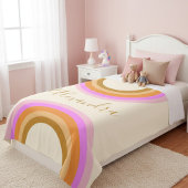 Kute Retro Double Rainbow Personated Script Roze Sherpa Deken