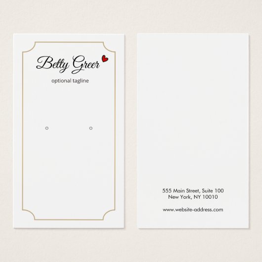 Kute Retro Earning Display Card Visitekaartje (Voorkant /achterkant)