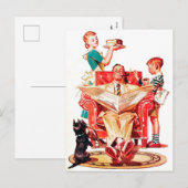 Kute retro  familie, elk doel briefkaart (Voorkant / Achterkant)