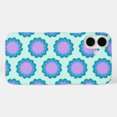 Kute Retro Flower Pattern in Mint en Paars Case-Mate iPhone Case (Achterkant (horizontaal))
