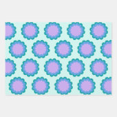 Kute Retro Flower Pattern in Mint en Paars Inpakpapier Vel (Voorkant 3)