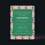 Kute Retro Flower Pink Green Bat Mitzvah Kaart<br><div class="desc">Kute Retro Flower Peace Pink en Green Bat Mitzvah Invitation</div>
