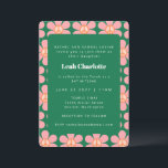 Kute Retro Flower Pink Green Bat Mitzvah Kaart<br><div class="desc">Kute Retro Flower Peace Pink en Green Bat Mitzvah Invitation</div>