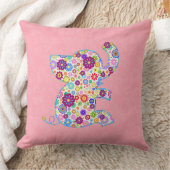 Kute Retro Flowers Cartoon Style Elephant Kussen (Deken)