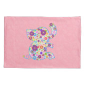 Kute Retro Flowers Cartoon Style Elephant Kussensloop (Achterkant)