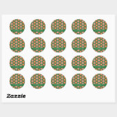 Kute Retro Flowers Green Roze Custom Baby shower Ronde Sticker (Vel)