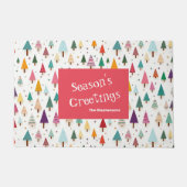 Kute Retro kerstbomen Deurmat (Voorkant)