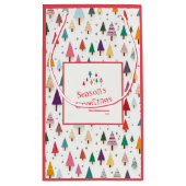 Kute Retro kerstbomen Klein Cadeauzakje (Achterkant)