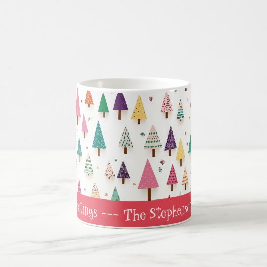 Kute Retro kerstbomen Koffiemok (Center)