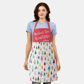 Kute Retro kerstbomen Schort (Gedragen)