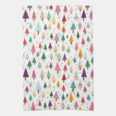 Kute Retro kerstbomen Theedoek (Verticaal)