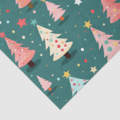 Kute Retro kerstbomen Tissuepapier (Detail)