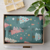 Kute Retro kerstbomen Tissuepapier (Geschenk)