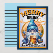 Kute Retro Kerstmis Bedankkaart (Voorkant / Achterkant)