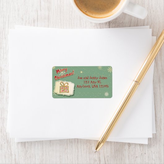 Kute Retro Kerstmis Etiket (Insitu)