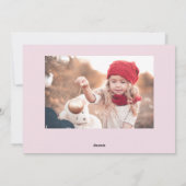 Kute Retro Kerstmis | Roze en rood Feestdagenkaart (Achterkant)