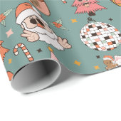 Kute Retro-kerstpatroon Cadeaupapier (Rol Hoek)