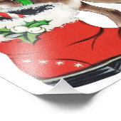 Kute Retro-kerstrecorder en Santa Boot Wall Art Foto Afdruk (Hoek)