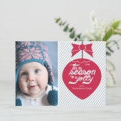 Kute Retro kerstsierfotokaart Feestdagenkaart (Staand voorkant)