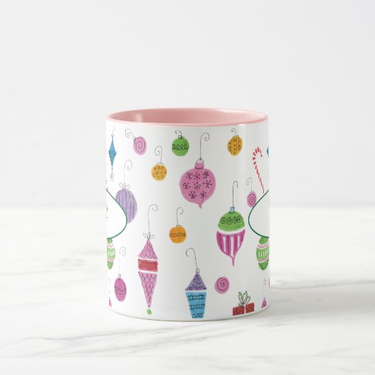 Kute Retro kerstversieringen Aangepaste microfoon Mok (Midden)