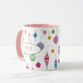 Kute Retro kerstversieringen Aangepaste microfoon Mok (Voorkant links)