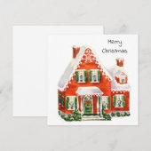 Kute  Retro Merry Kerstwinter Cottage Feestdagenkaart (Voorkant / Achterkant)