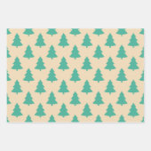 Kute Retro Mint Blauwgroen Groen kerstboompatroon Inpakpapier Vel (Voorkant)