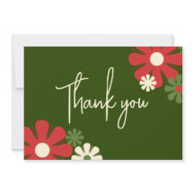 Kute Retro Modern Floral Red en Green