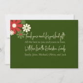 Kute Retro Modern Floral Red en Green Bedankkaart (Achterkant)