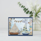 Kute Retro Nautical Speelgoed Sailships Greep Briefkaart (Staand voorkant)