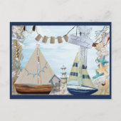 Kute Retro Nautical Speelgoed Sailships Greep Briefkaart (Voorkant)