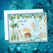 Kute Retro onder het Zee collage Briefkaart